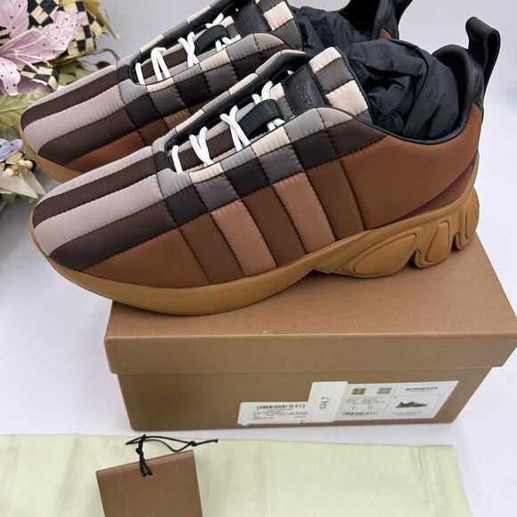 Men’s Burberry check quilted trainer sneakers size 42 made in Italy - Picture 9 of 10